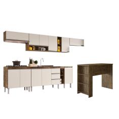 Imagem de Cozinha Modulada Completa Athena C Bancada Gourmet 10 Peças Itaúba Off White