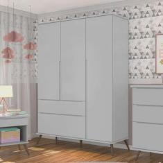 Imagem de Guarda Roupa Infantil Melinda com 3 Portas Cinza Phoenix Baby