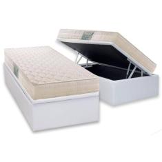 Imagem de Conjunto Box Baú Solteiro: Colchão Espuma Herval D45 Droom + Base Crc Courano White(88x188)