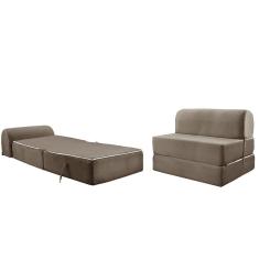 Imagem de Sofa Cama P Sala New Extra Suede Cinza Paropas