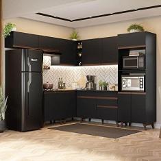 Imagem de Armário de Cozinha Completa de Canto 472cm Preto Reims Madesa 01