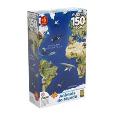 Imagem de Brinquedo Infantil Quebra-Cabeça Puzzle Animais Do Mundo 150 Peças Gro