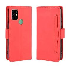 Imagem de Capa com compartimento para cartão para Umidigi Power 3, capa flip de couro para Umidigi Power 3, capa magnética retrô para celular, capa carteira com compartimentos para cartão