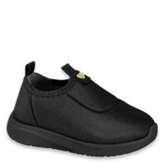 Imagem de Tênis Infantil Menina Calce Fácil Lycra Molekinha 2723.100, Preto, 20