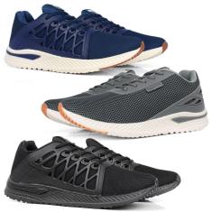 Imagem de Kit 3 Tênis Masculino Esportivo Running Conforto Macio-Masculino