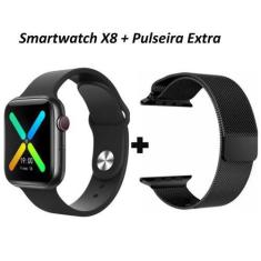 Imagem de Relogio SmartWatch X8 Caixa 44mm Metal + Pulseira Extra - Alzza