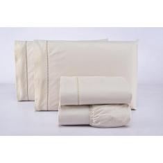 Imagem de Jogo lençol casal 3 peças 100% algodão 400 fios palha