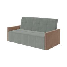 Imagem de Sofa Cama Retrátil E Reclinável Casal Paris 2M Veludo Cinza - Cor: Cinza