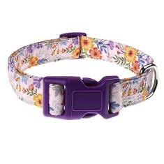Imagem de YLrank Coleiras para cães com padrões florais florais – Coleiras macias ajustáveis para cães pequenos, médios e grandes – Design fofo para meninos e meninas, macho, fêmea, coleira para animais de