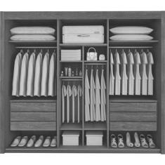 Imagem de Guarda Roupa Casal com Espelho 3 Portas 6 Gavetas - Palissy - Móveis Bettio
