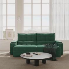 Imagem de Sofá Retrátil Reclinável com Porta Copos e Usb 4 Lugares 260cm Embaúba Extra CabeCasa