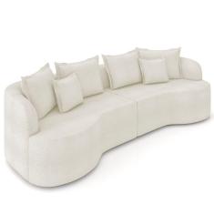 Imagem de Sofá 3 Lugares 210cm Orgânico Quito K04 Bouclê Areia - Mpozenato