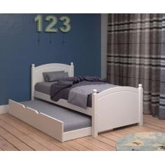 Imagem de Cama Solteiro Madeira Maciça E Mdf Woodstore Com Cama Auxiliar