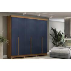 Imagem de Guarda Roupa Casal 6 Portas E 3 Gavetas c- Pés Cb02r583 Canela-azul