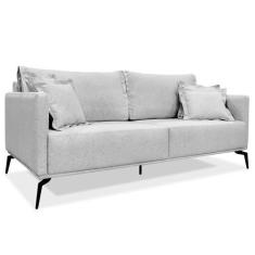 Imagem de Sofá Living 2 Lugares 1,80m Sirius Linho Cinza Pés Metálicos - Pallazi
