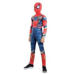 Imagem de Fantasia Homem Aranha de Ferro Infantil Longa Original com Máscara e P