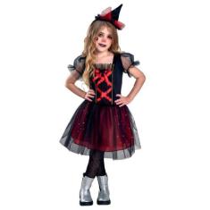 Imagem de Fantasia Halloween Bruxa Infantil Maravilhosa Com Chapeu - Fantasias C