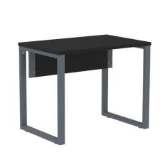 Imagem de Mesa Escritório P25 Tub Pandin 90 cm (larg) Tampo Mdp Preto Pé Aço Tubular Grafito