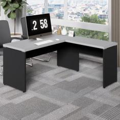 Imagem de Escrivaninha L Escritório 1,50m x 1,50m Pés Painel F5 Office - F5 Offi