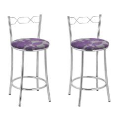 Imagem de Kit 2 Banquetas Cromadas Bc51-c E501 Cromado/Estampado