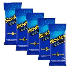 Imagem de Kit c/ 5 Pacotes Preservativos Blowtex Action c/ 6 Un Cada