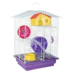 Imagem de Gaiola de 3 andares para Hamster com Teto Aramado Completa Jel Plast