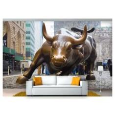 Imagem de Papel De Parede Cidade Wall Street Touro 3D Ncd143