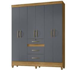 Imagem de Guarda Roupa Casal 6 Portas 8680 Freijo Cinza Moval