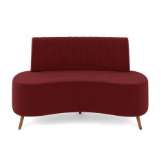 Imagem de Sofá 2 Lugares Living 160cm Pé Palito Maraú Veludo K01 - D'rossi Cor Vermelho