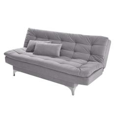 Imagem de Sofá-Cama 3 Lugares Casal Pratic Veludo Liso Cinza