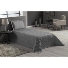 Imagem de Kit Jogo De Cama Cinza Solteiro 2 Peças Luxo Veneza
