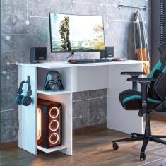 Imagem de Mesa Gamer com Suporte de Fone Zalie Branco