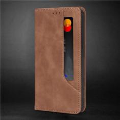 Imagem de Capa magnética retro flip de couro de luxo para Samsung Galaxy S23 S22 S21 S20 FE S10 S9 Note 20 10 9 Plus Ultra Capa de telefone carteira, marrom, para Galaxy Note9