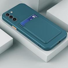 Imagem de Capa de silicone macio para Samsung Galaxy S23 Ultra S22 S21 S20 FE S10E Plus A34 A54 A53 5G S24 Ultra Holde Capa de telefone para cartão carteira, verde escuro, para Galaxy A53 5G