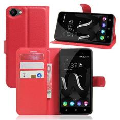 Imagem de Capa tipo carteira WIKO Jerry, carteira flip de couro PU premium com compartimento para cartão, suporte e fecho magnético [capa interna à prova de choque de TPU] Compatível com WIKO Jerry