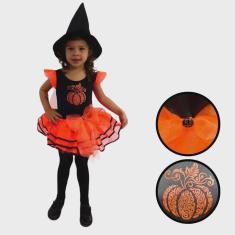 Imagem de Fantasia Bruxinha Abóbora Infantil Halloween