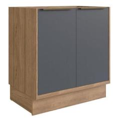 Imagem de Balcão De Cozinha De Madeira Mdf 100% Herval Ten, 2 Portas 80 Cm