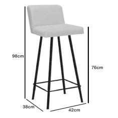 Imagem de Kit Mesa Suspensa de Parede Fixa MDF Caramelo + 1 Banqueta Lexi Ferro Cinza Suede Cinza - Ahazzo Móveis