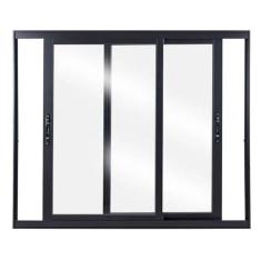 Imagem de Janela De Aluminio De Correr 100x100cm 2 Folhas Com Vidro Lis