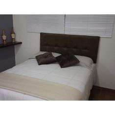 Imagem de Cabeceira Cama Box Queen Durasi 05 Suede Amassado Marrom 160 X 60 Rbl