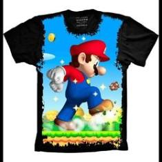 Camiseta Masculina Jogo Super Mario World Estampa Hd Md04