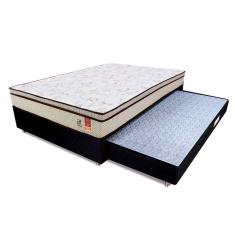 Imagem de Cama Box Colchão Casal Molas Ensacadas e Bicama Auxiliar de Espuma Bf Colchões 138x188x55cm