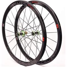 Imagem de Conjunto de rodas de bicicleta 700c, para bicicleta de estrada, aro de parede dupla, fibra de carbono, freio v/c, aro de 40mm, dianteiro, 18h, traseiro, 21h, rodas 8, 9, 10, 11 velocidades,