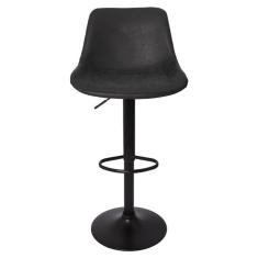 Imagem de Banqueta Alta Estofada Com Encosto Alto Giratória Roma Preta