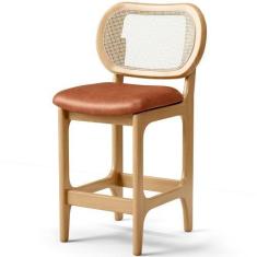 Imagem de Banqueta Baixa Bar Cozinha Sala de Jantar Betta L02 Mel Tela material 