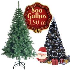 Imagem de Árvore Natalina Grande com 1,80m Cheia 800 Galhos pra Decoração da Sua
