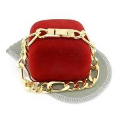 Imagem de Pulseira Masculina 18cm 1cm Largura Folheada Ouro Pl138