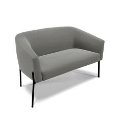 Imagem de Sof  Namoradeira 2 Lugares P  De Ferro Preto Stella Suede D03