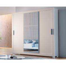 Imagem de Guarda Roupa Casal Veneza Luxo 3 Portas De Correr E 4 Gavetas C/ Pés Branco - Rufato