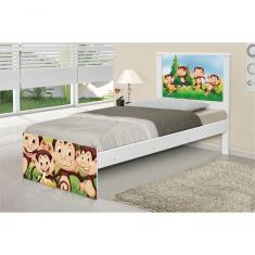 Imagem de Cama Solteiro Safari Macaquinhos Com Colchão